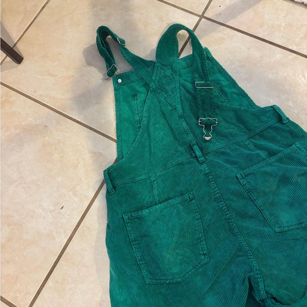 We The Free Emerald Green Corduroy Short Overalls Romper - Picture 4 of 6